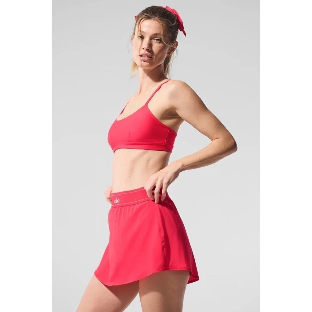 Alo Yoga Match Point Tennis Skirt Candy Red XXS